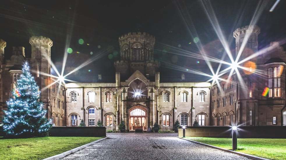 External view of Warner Hotels Studley Castle at Christmas